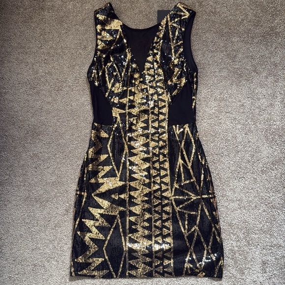 Ark & Co Dresses & Skirts - Black and Gold Sequin Dress